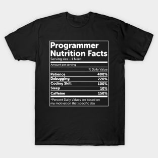 Programmer Nutrition Facts T-Shirt